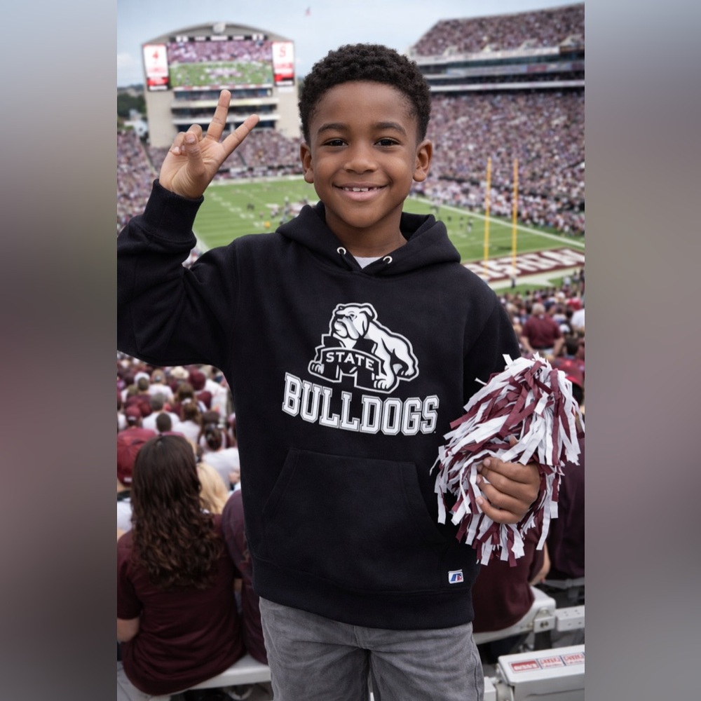 Russell Black Youth Mississippi State University Bulldogs Team Hoodie